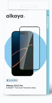 alkaya A Shield displayskyddsglas 3D Full Cover för iPhone 17 / 17 Pro, transparent