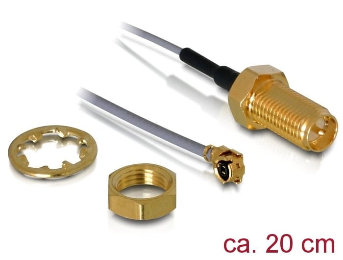 Delock antennkabel RP-SMA hona för inbyggnad till MHF I (I-PEX) / U.FL-LP-068
