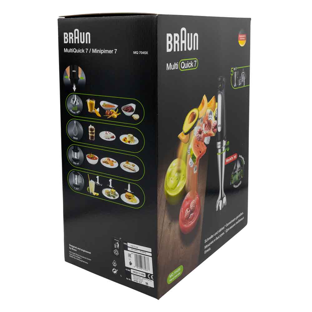 svart/rostfritt stål, Braun MQ7045X stavmixer