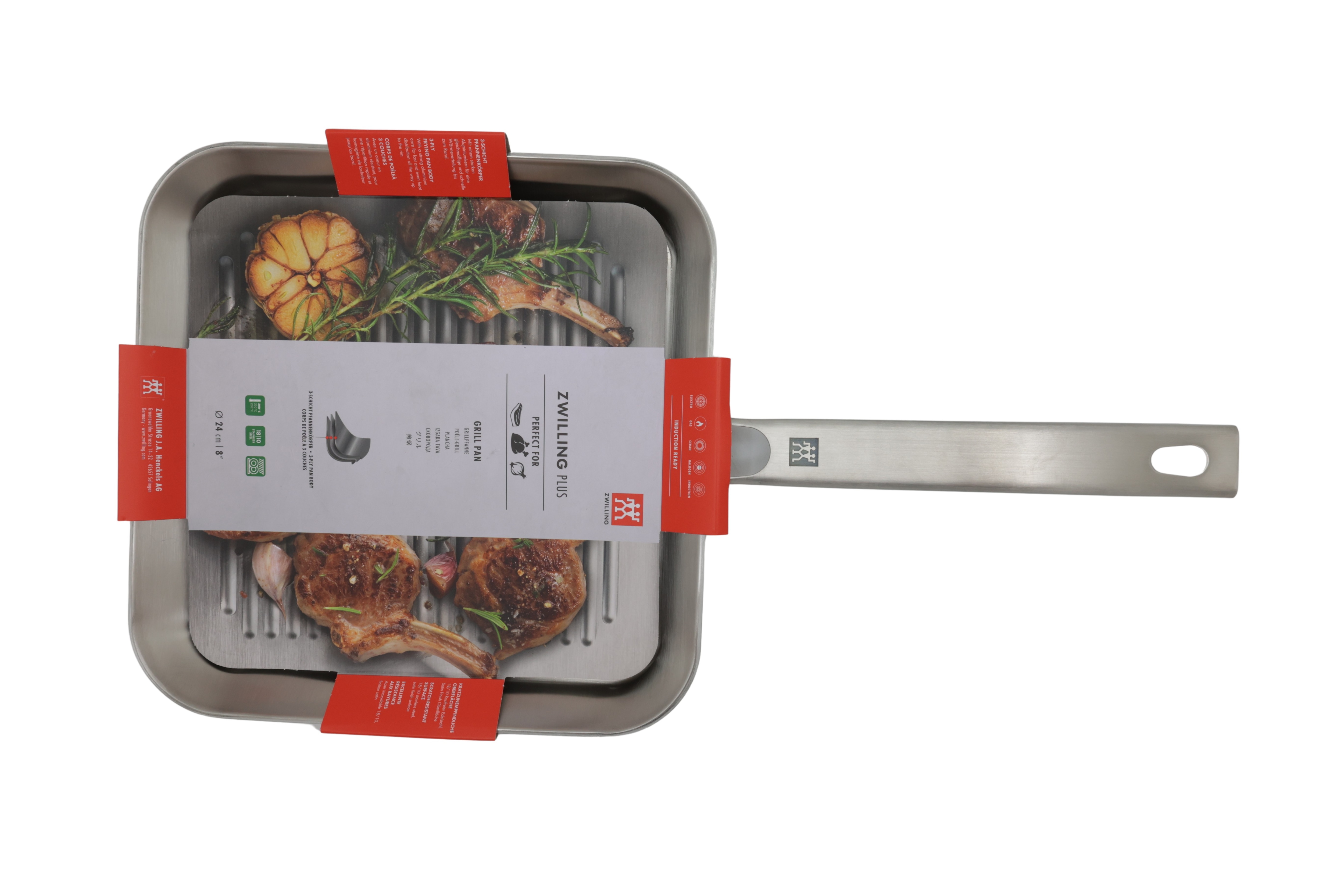 Zwilling Plus grillpanna i rostfritt stål 24 x 24 cm