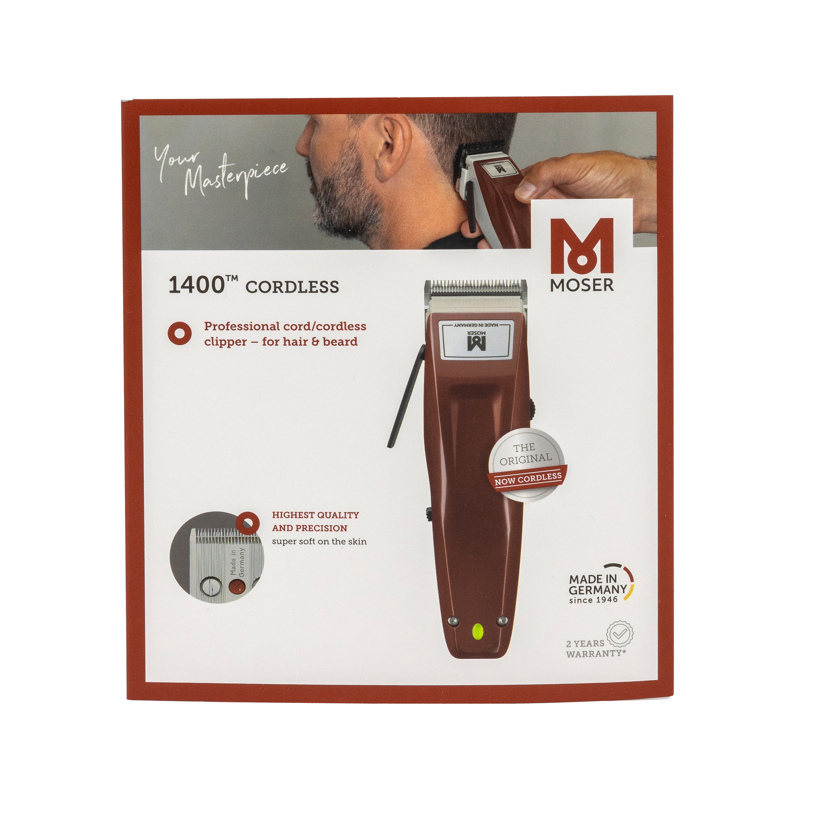 Wahl hårklippare 1400 sladdlös röd/grå