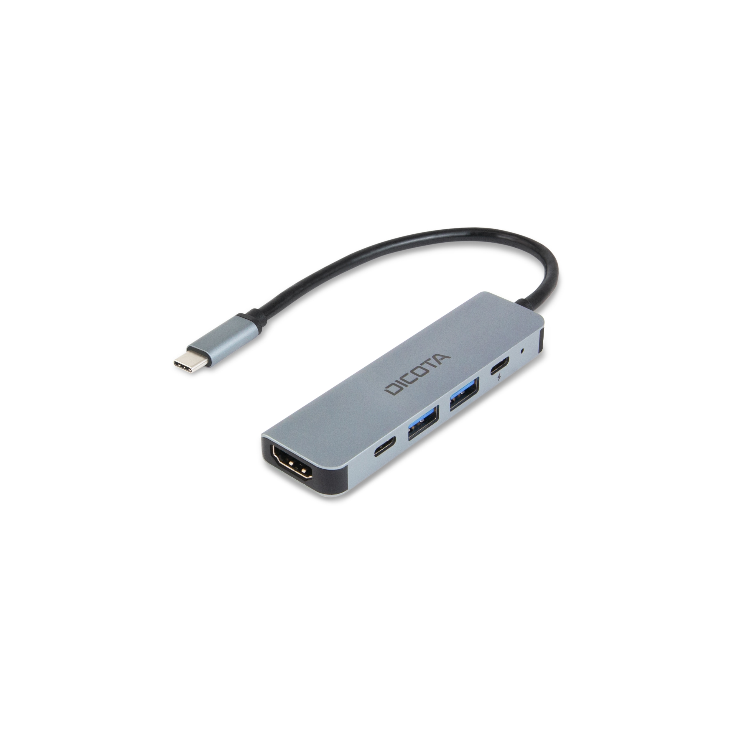 Dicota USB-C 5-i-1 videohubb 4K med PD 100 W