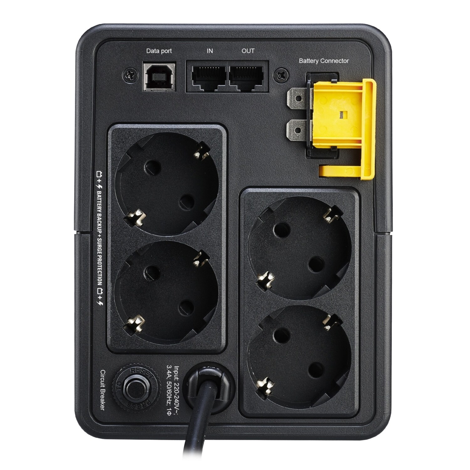 APC Back-UPS 750VA – 410 W 230 V med AVR, 4 x Schuko-uttag