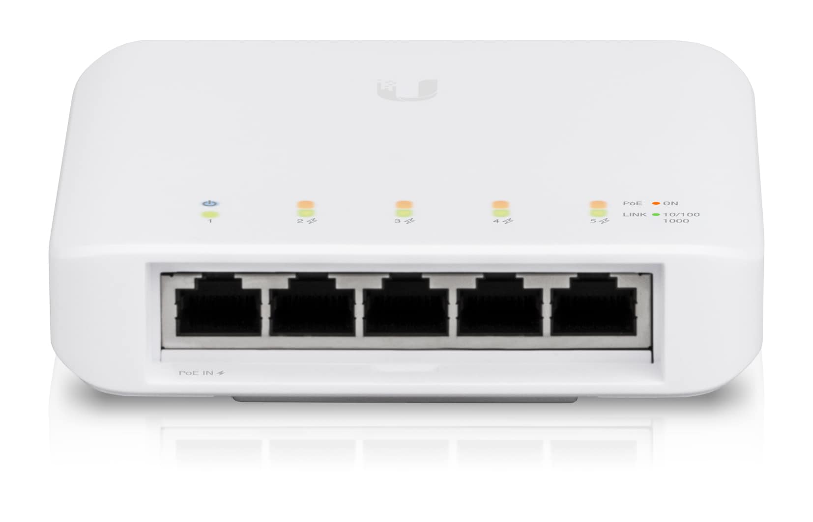 Ubiquiti UniFi Switch USW-FLEX – hanterad Layer 2-switch med 1× GbE PoE-in och 4× GbE PoE-ut