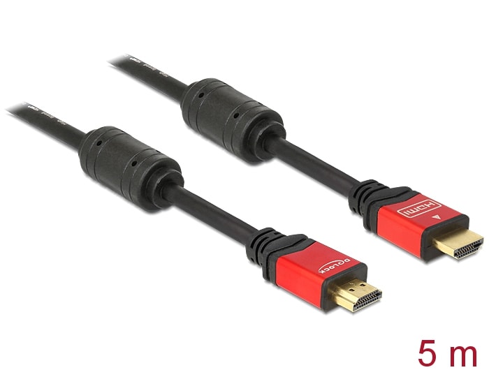 Delock High Speed HDMI-kabel med Ethernet (HEC), HDMI-A hane till HDMI-A hane, 5 m