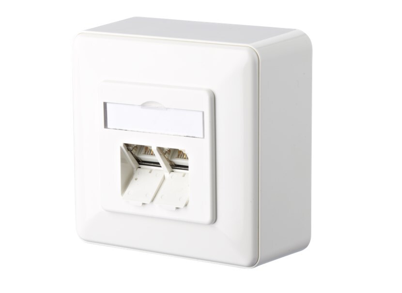 METZ CONNECT E-DAT C6A anslutningsdosa 2-port, utanpåliggande (AP)