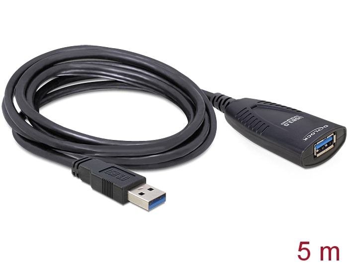 Delock USB 3.0 förlängningskabel, aktiv 5 m