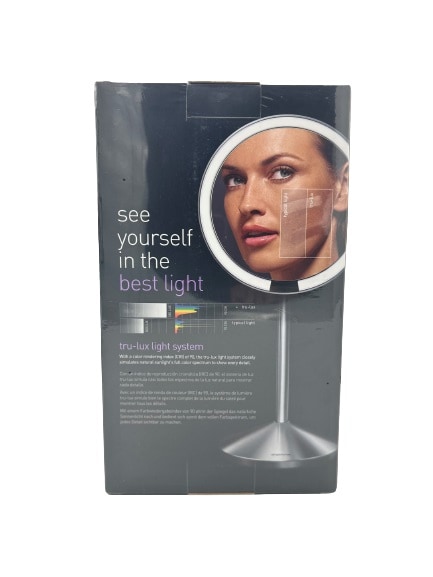 simplehuman Fällbar spegel med sensor, 12 cm, uppladdningsbar, borstat rostfritt stål