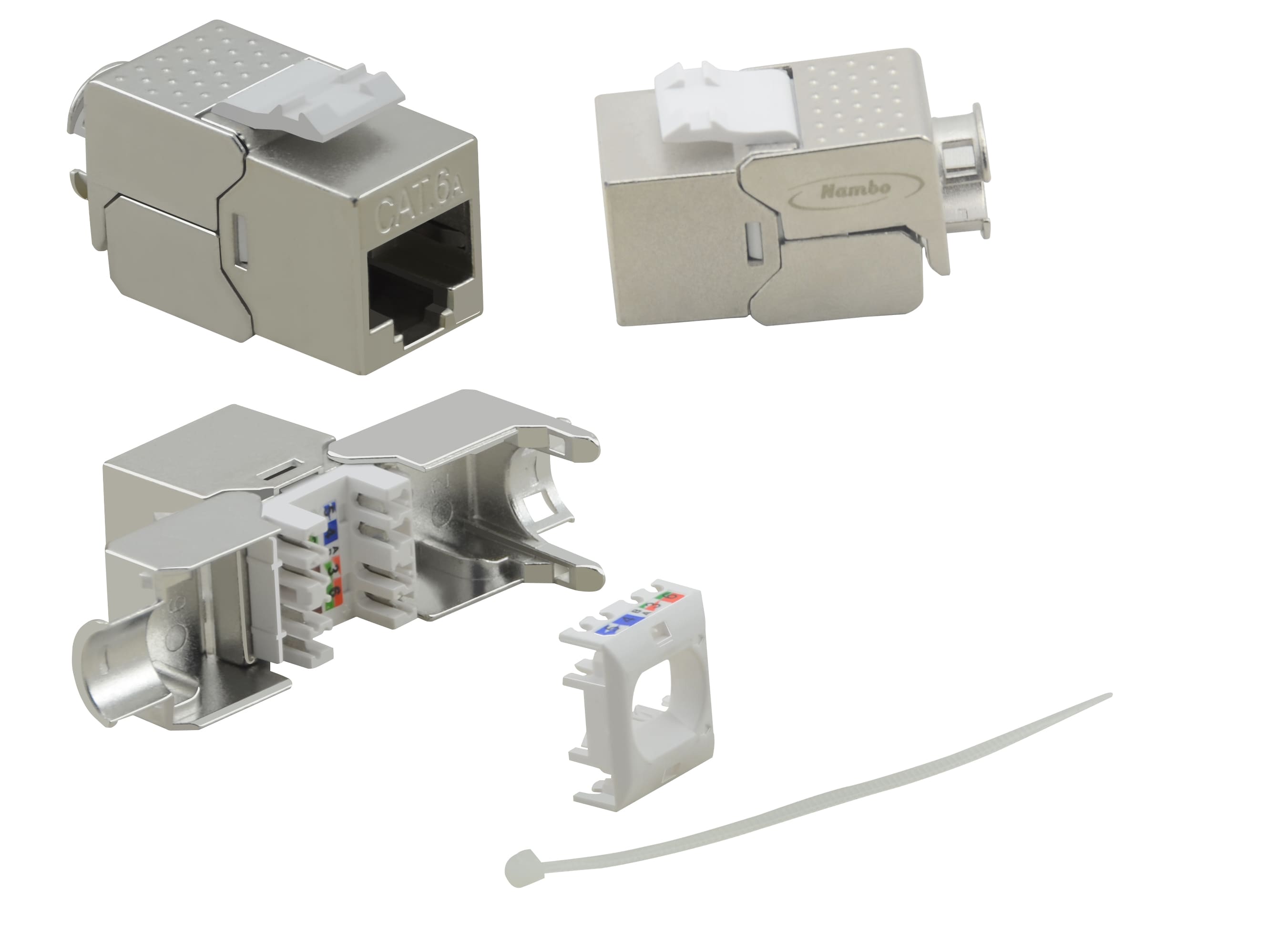 helos Cat.6a Keystone-modul RJ45, verktygslöst, 22–26 AWG, 15,45 mm