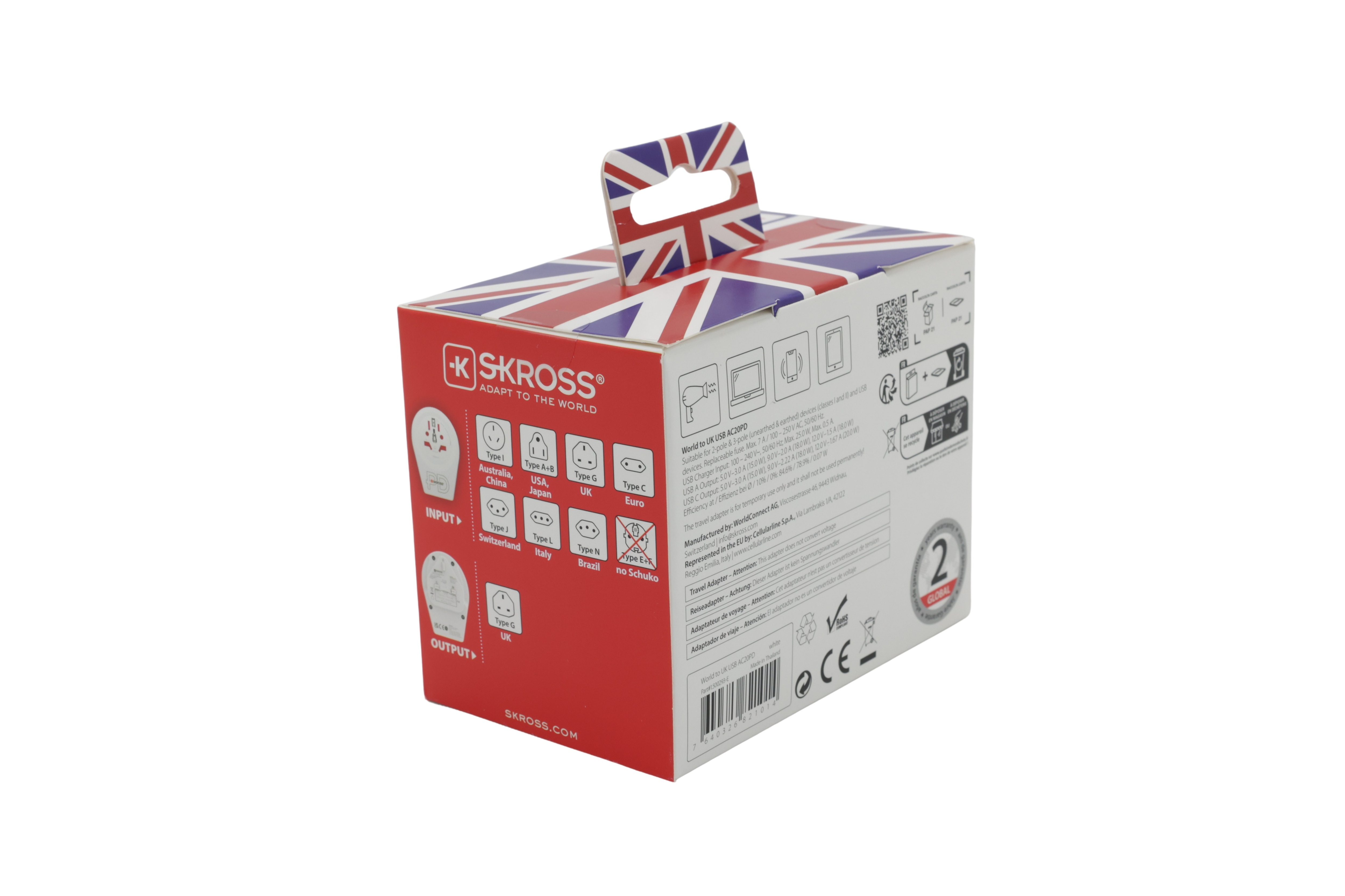 SKROSS World till UK USB AC20PD