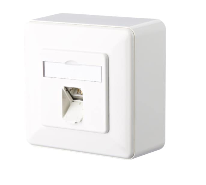 METZ CONNECT E-DAT C6A 1-port anslutningsdosa för utanpåliggande montage