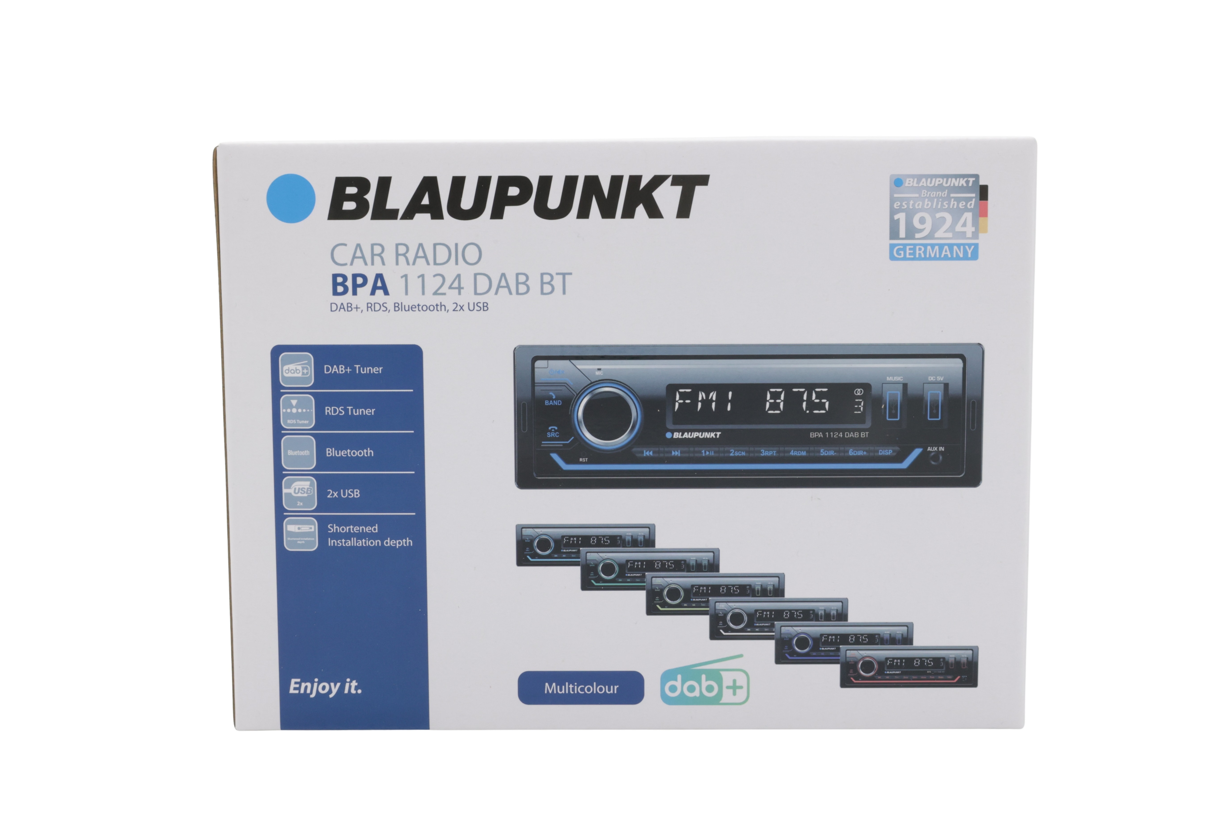 Blaupunkt BPA 1124 DAB BT 1-DIN autoradio med DAB och Bluetooth