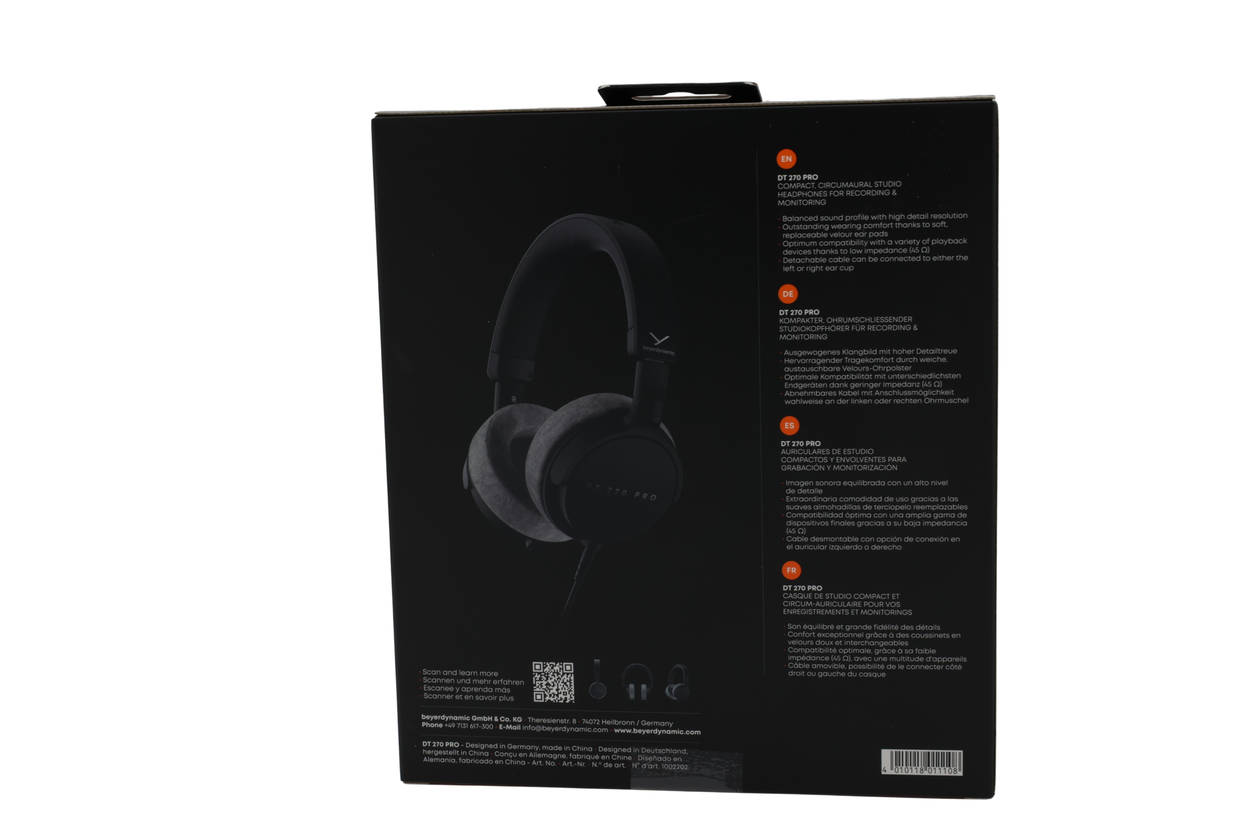 beyerdynamic DT 270 PRO kompakt, ohrumslutande studiohörlurar