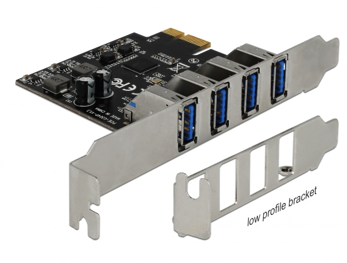 Delock USB 3.0 PCI Express-kort med 4 x externa typ-A-portar