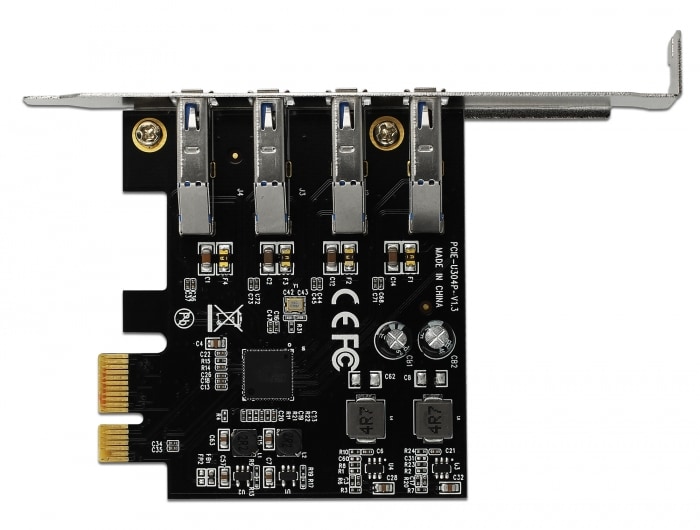 Delock USB 3.0 PCI Express-kort med 4 x externa typ-A-portar