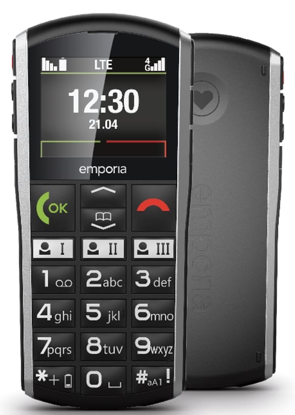 Emporia SIMPLICITY (V27) – LTE/4G stortelefon (V3), svart
