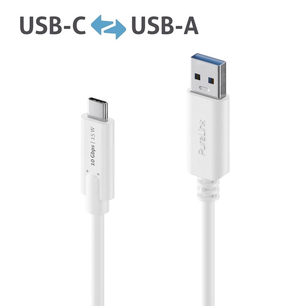 PureLink USB-C till USB-A-kabel – USB 3.1 Gen 2, 3A, 10 Gbps – iSerie – 1,0 m