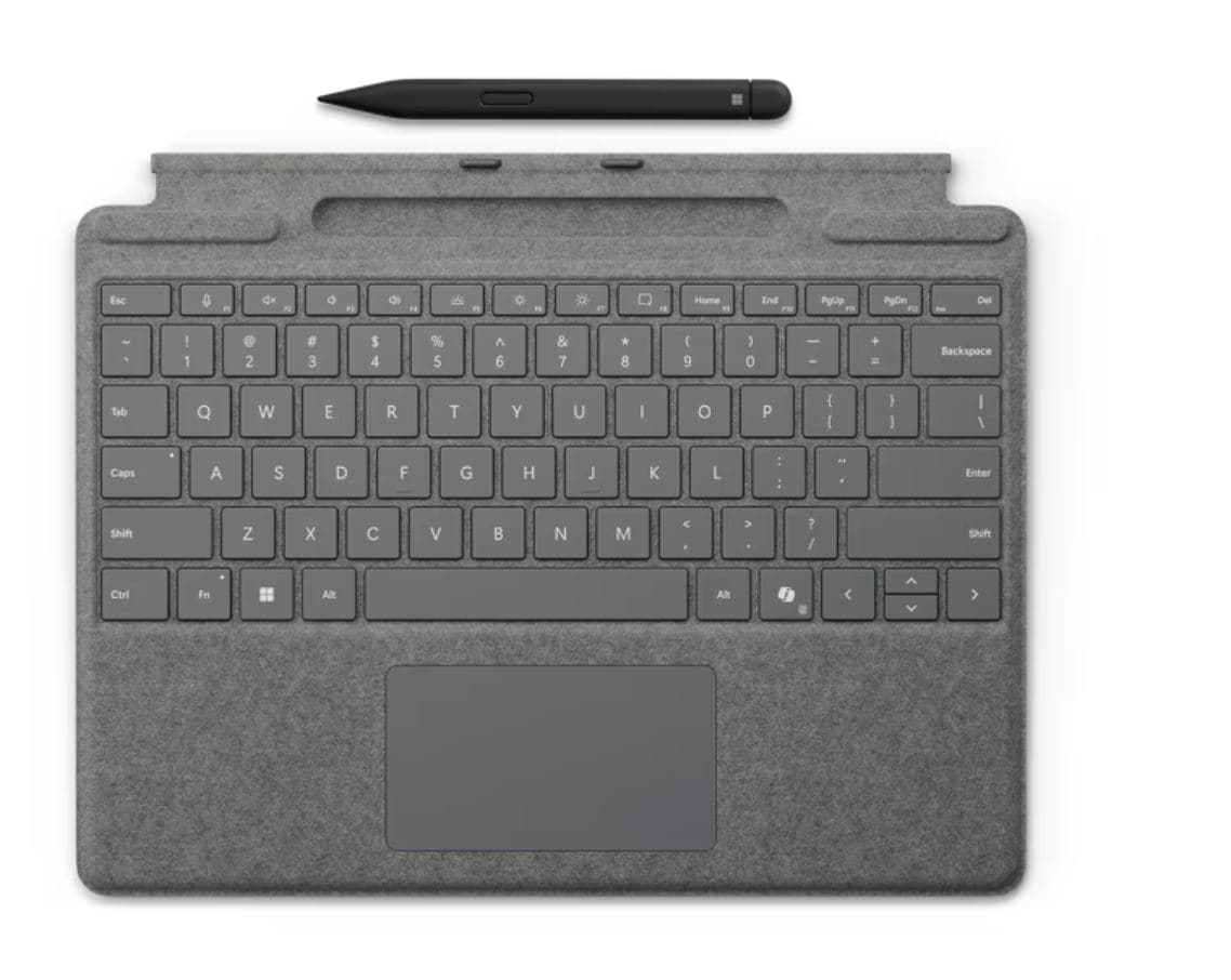 Microsoft Surface Pro Type Cover med Slim Pen för Surface Pro 10/11 Gen Platinum