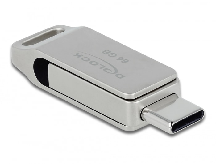 Delock USB 3.2 Gen 1 USB-C/USB Typ-A minnessticka 64 GB – metallhölje