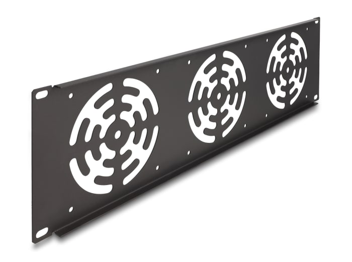 Delock 19" rackpanel för 3 fläktar 120 x 120 mm, 3 HE, mörkgrå