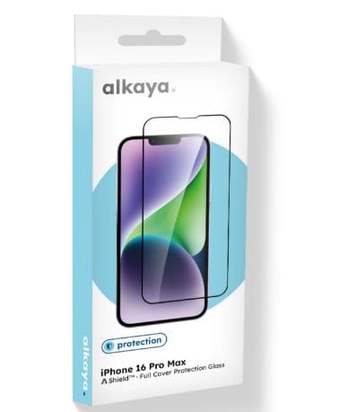 alkaya A Shield Displayskyddsglas 3D Full Cover för iPhone 16 Pro Max, transparent
