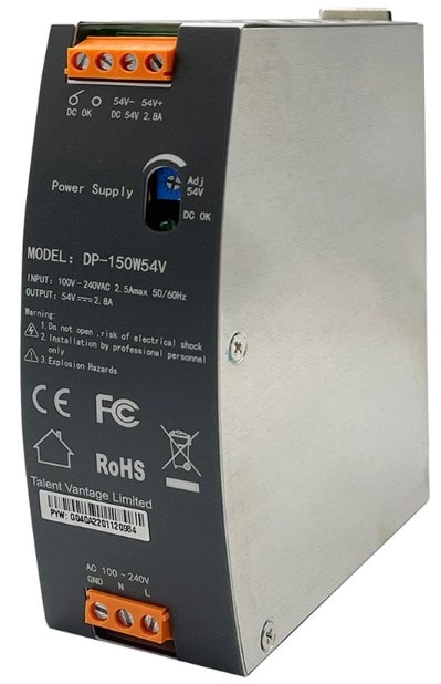 Edimax 150W/54V industriellt DIN-skenemonterat nätaggregat