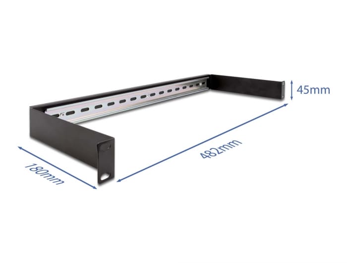 Delock 19" hutschenspannel 1U – svart