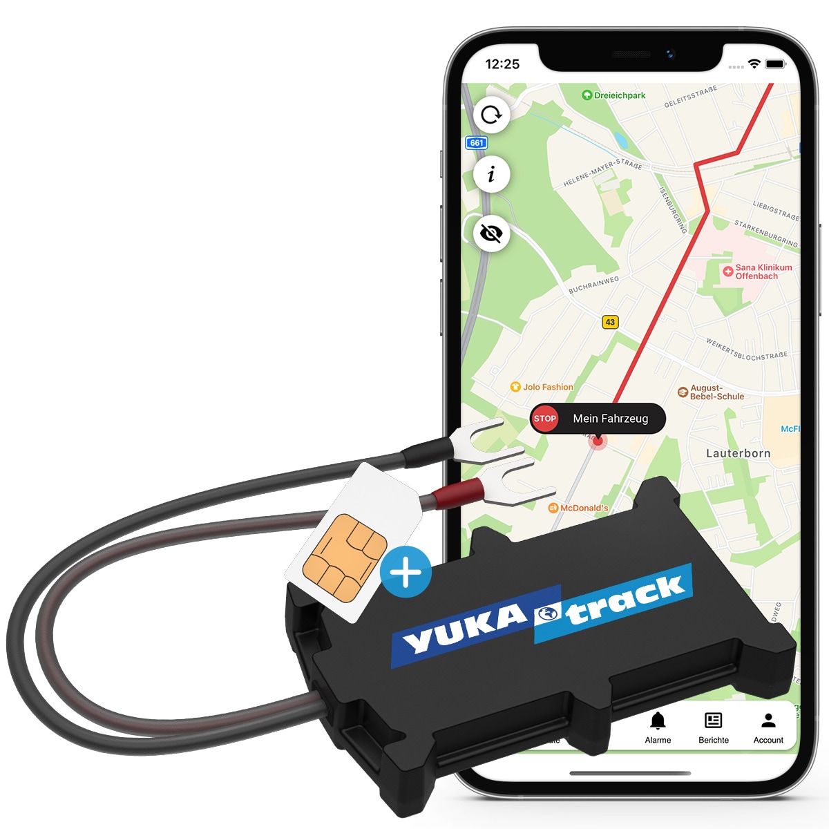 YUKAtrack easyWire AIO GPS-bilspårare 2G inkl. SIM och dataabonnemang