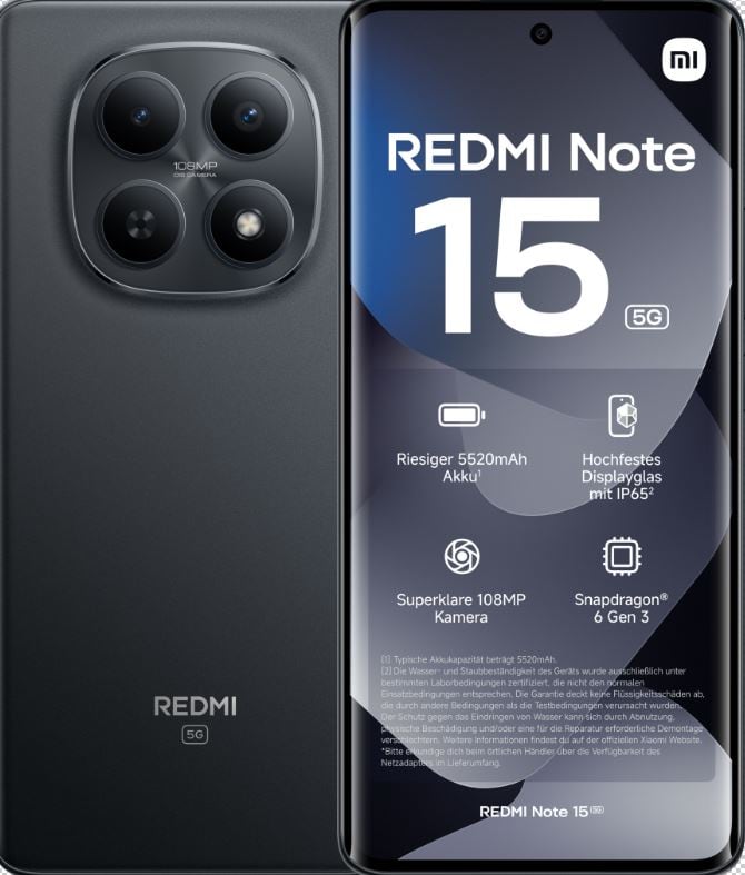 Xiaomi Redmi Note 15 5G 256GB svart