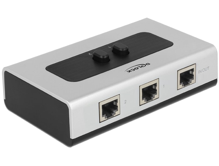 Delock Switch 2-port RJ45 Gigabit manuell bidirektional
