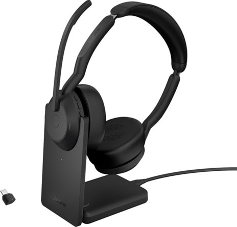 Jabra Evolve2 55 UC Stereo med Link380a/390a och fällbara högtalare