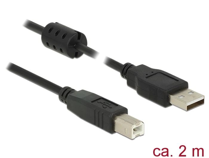 Delock USB 2.0-kabel Typ-A till Typ-B, 2,0 m