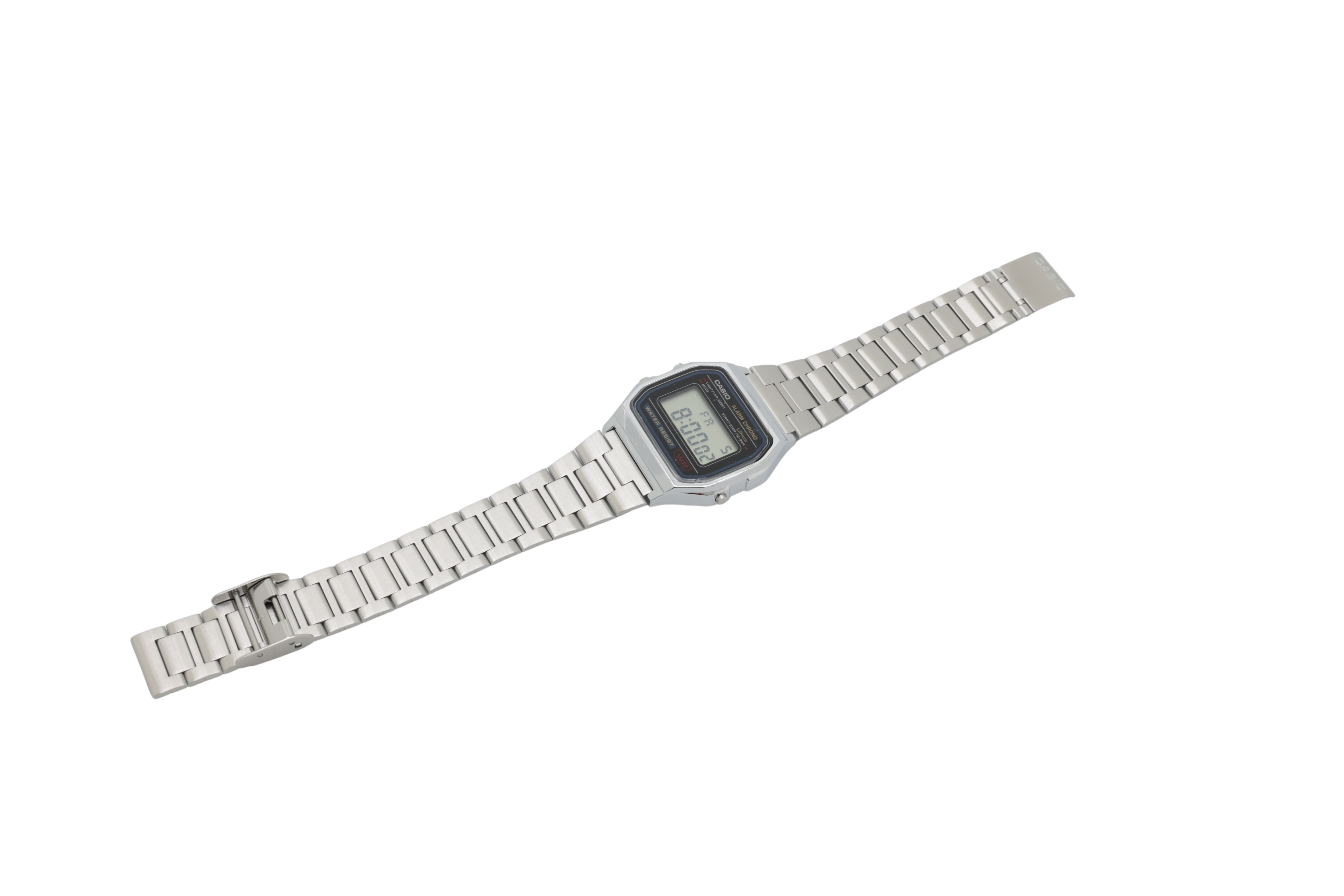 CASIO A158WA vintage unisex digital klocka med armband i rostfritt stål