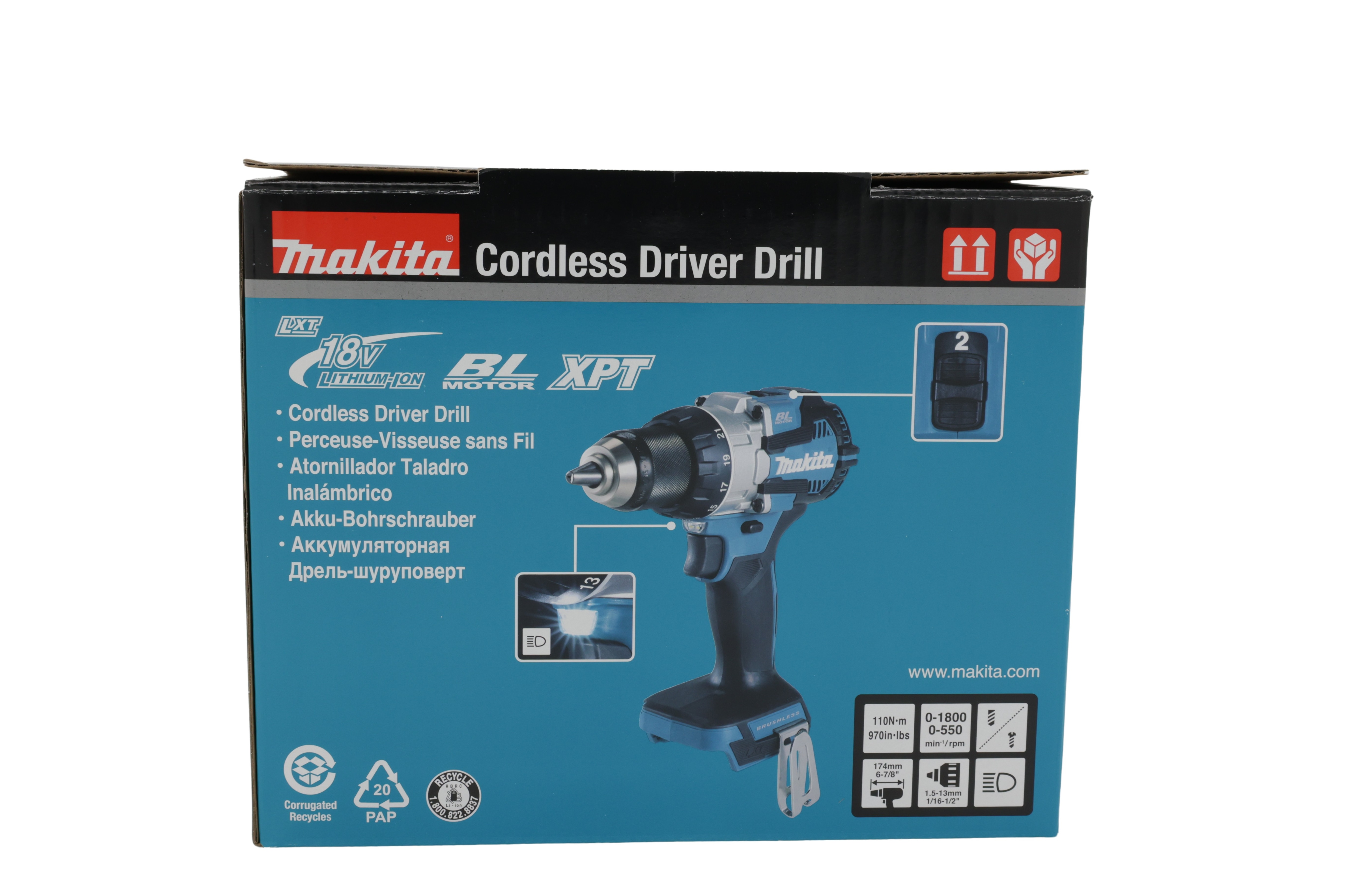 Makita DDF489Z batteridriven borrskruvdragare (utan batteri och utan laddare)