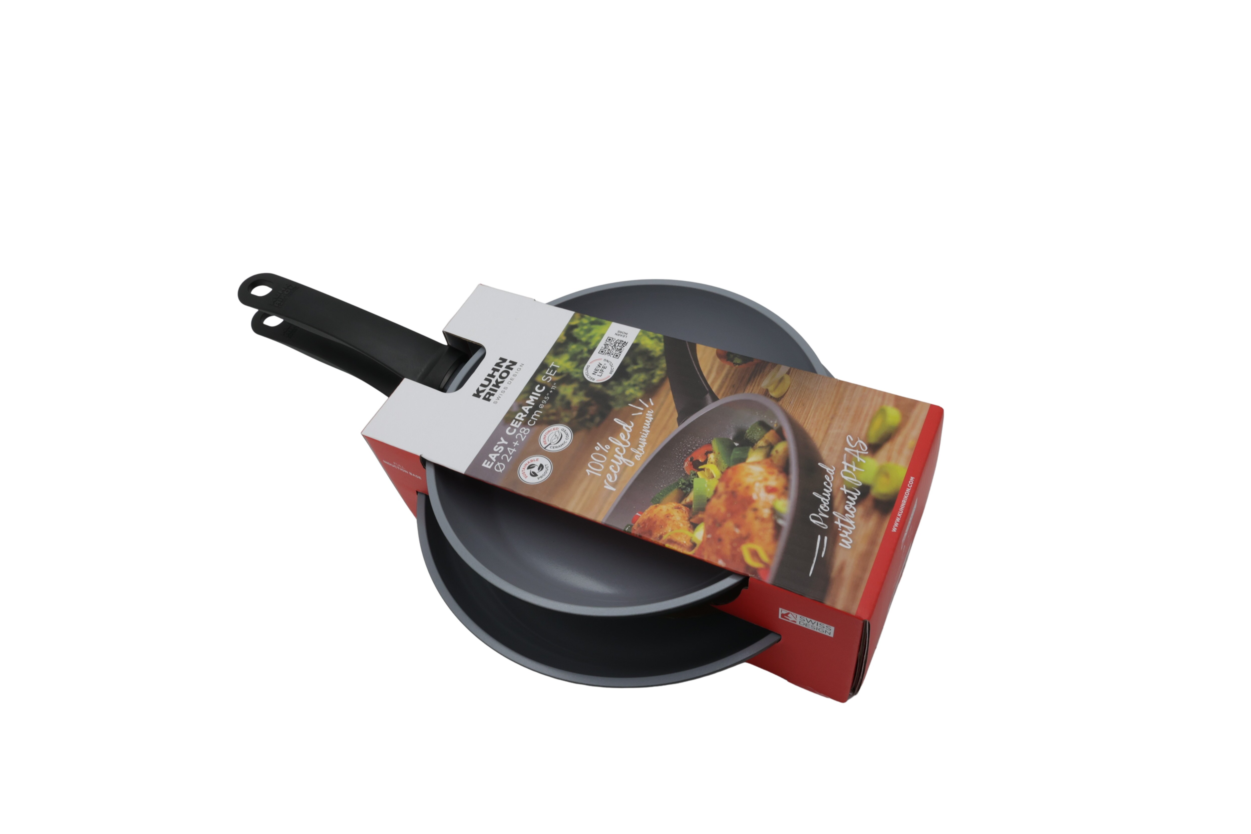 Kuhn Rikon EASY CERAMIC stegepandesæt, Ø 24 og 28 cm