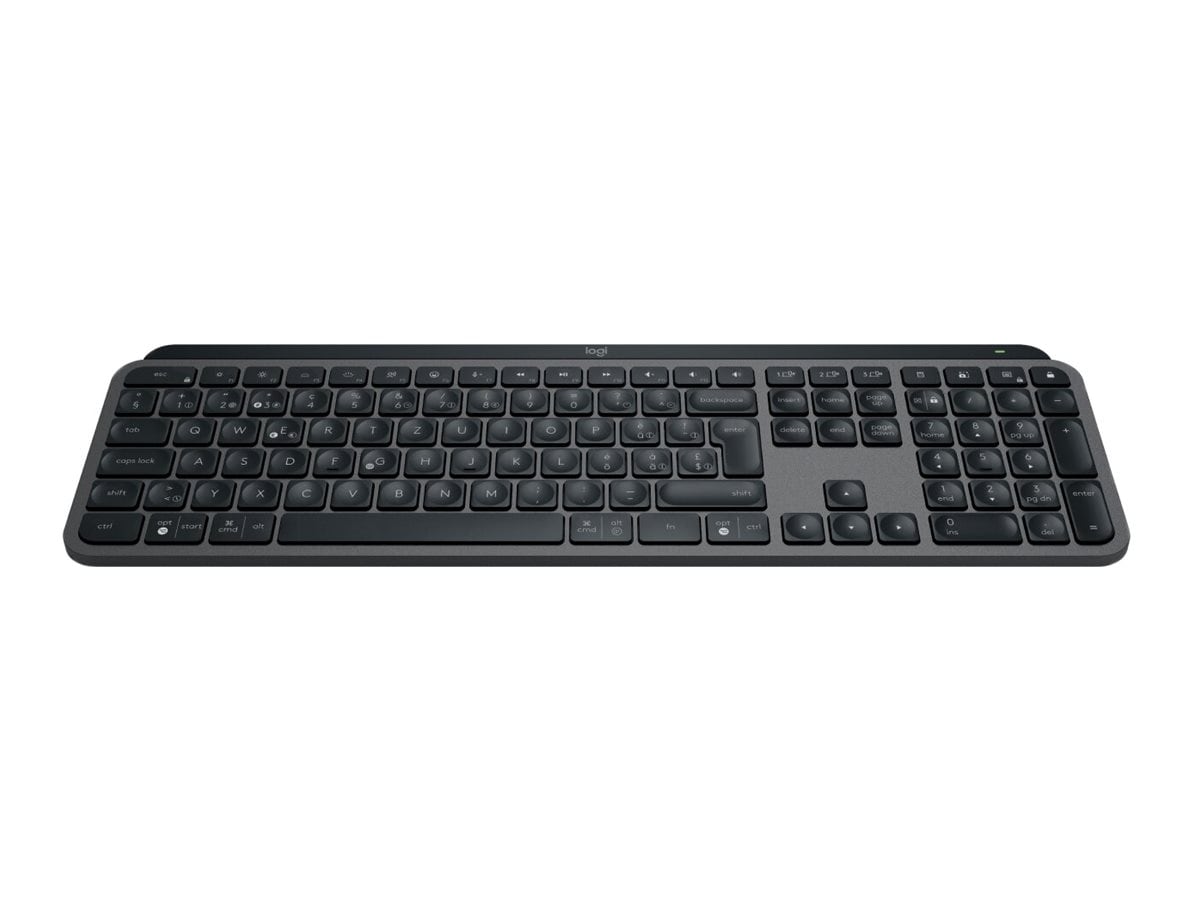 Logitech MX Keys S – trådlöst tangentbord med handledsstöd (DE QWERTZ), grafit