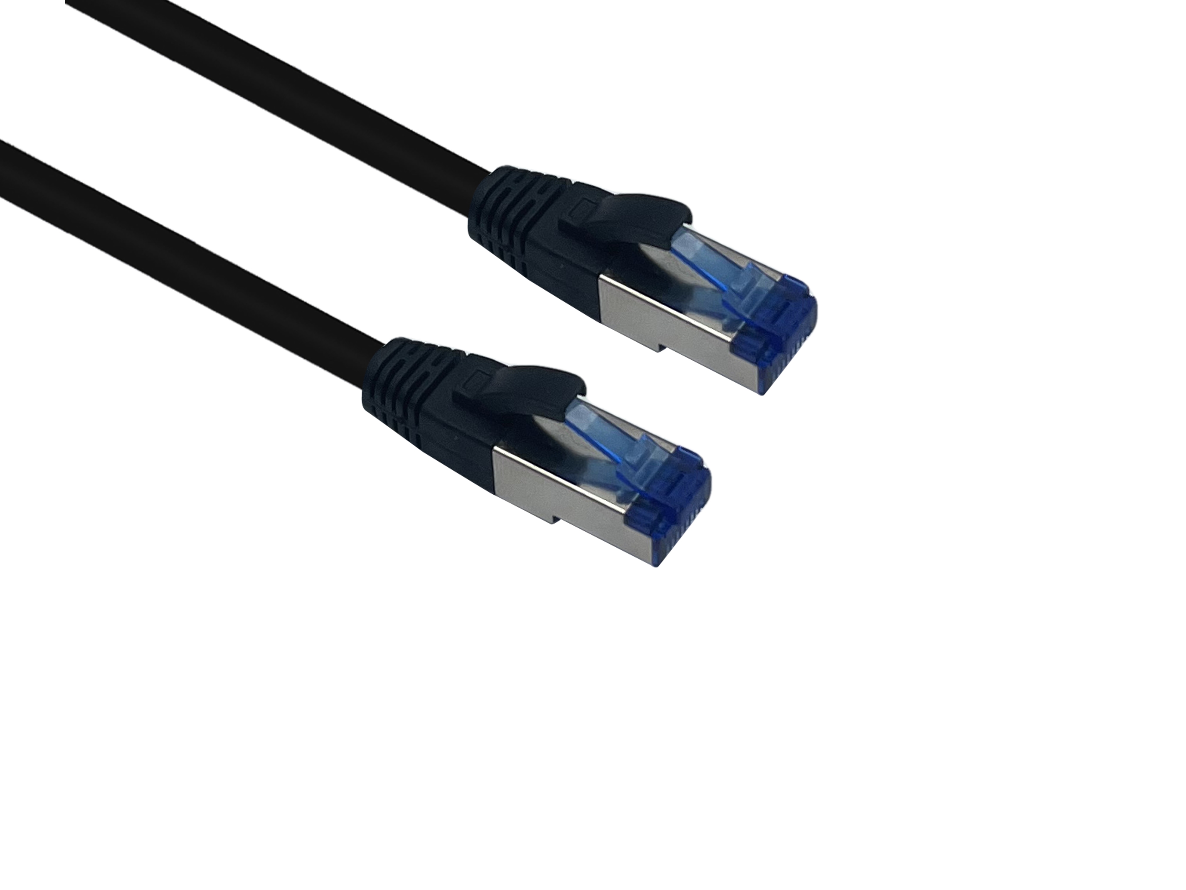Helos patchkabel Cat 6a utomhus RJ45 svart 2 m AWG26/1