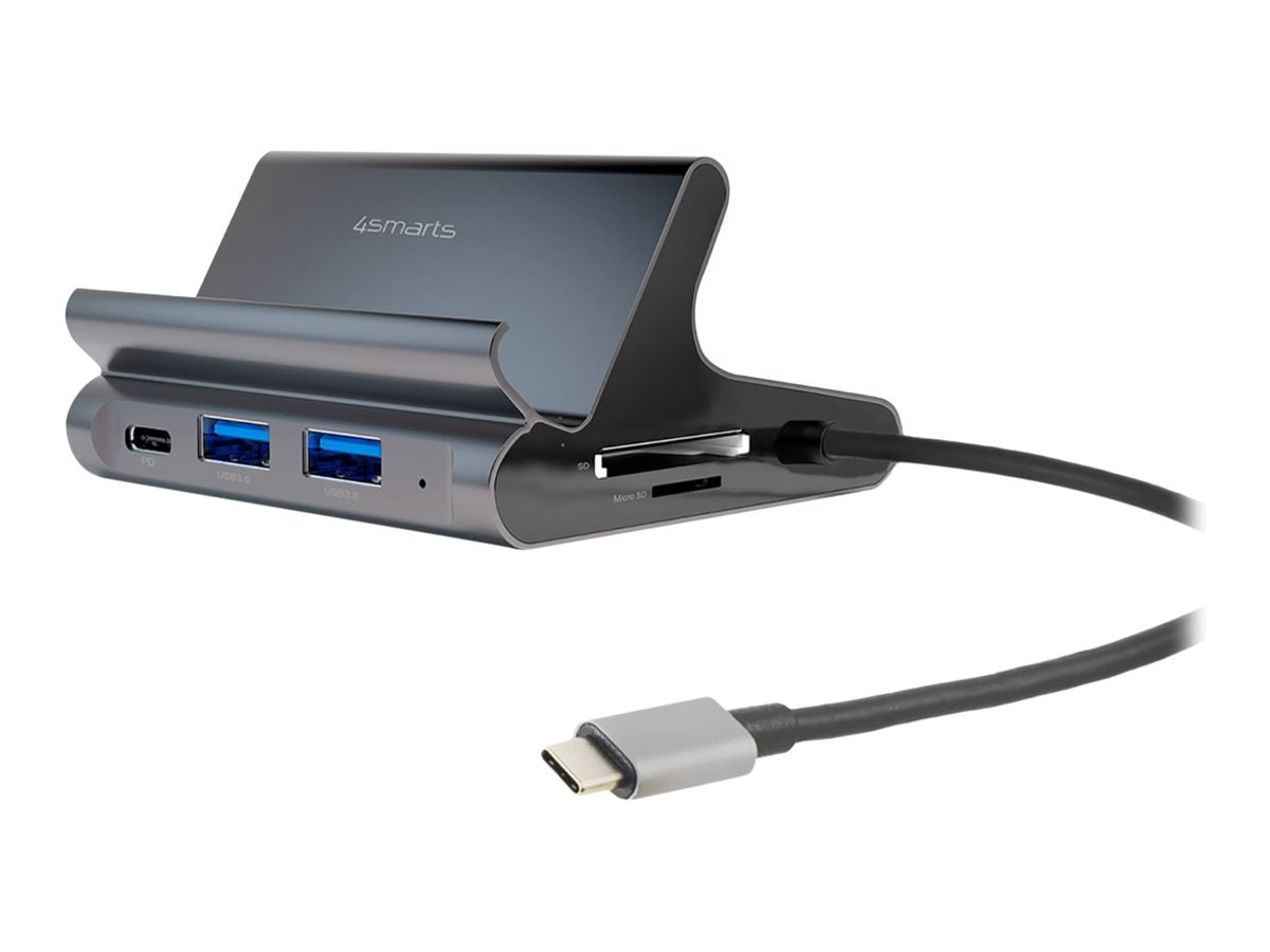 4smarts 7-i-1 hub med universellt stativ för surfplatta och mobil, med DeX-läge