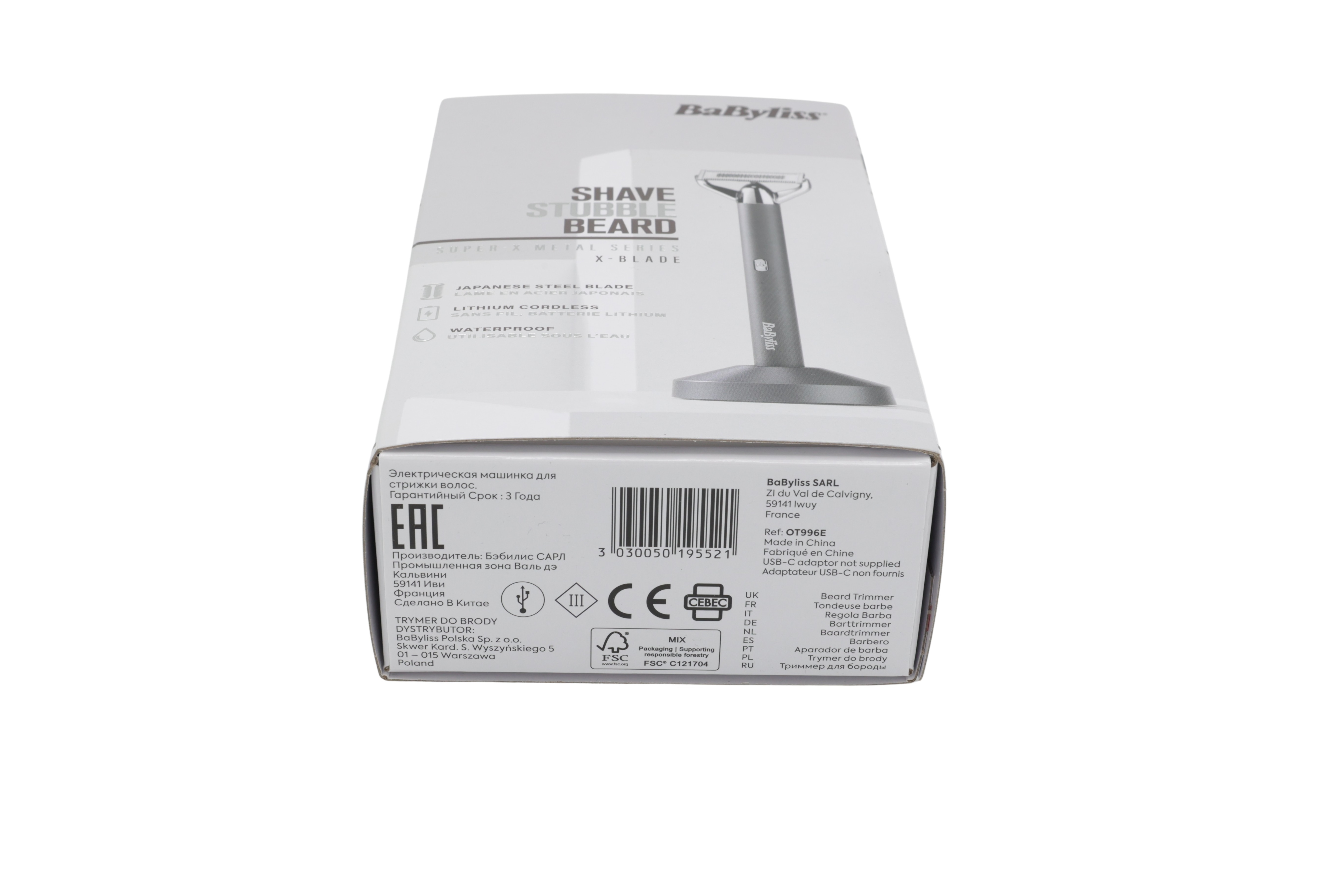 BaByliss OT996E X-Blade elektrisk rakapparat och trimmer