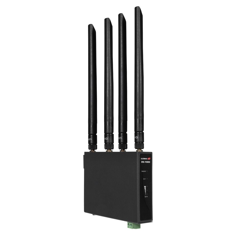 Edimax D4G-7459AC industriell DIN-skena 4G LTE AC1200 Wi‑Fi-router