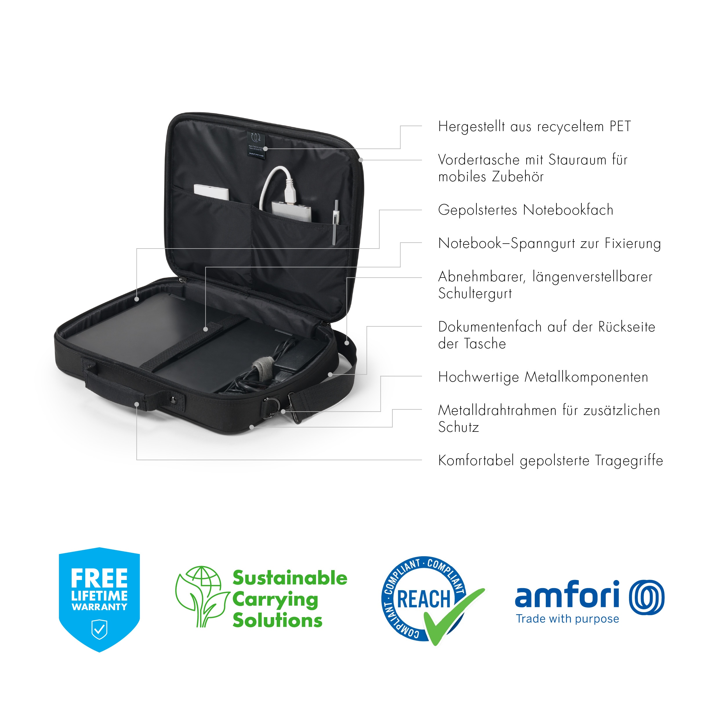 Dicota laptopväska Eco Multi BASE 13–14,1" svart