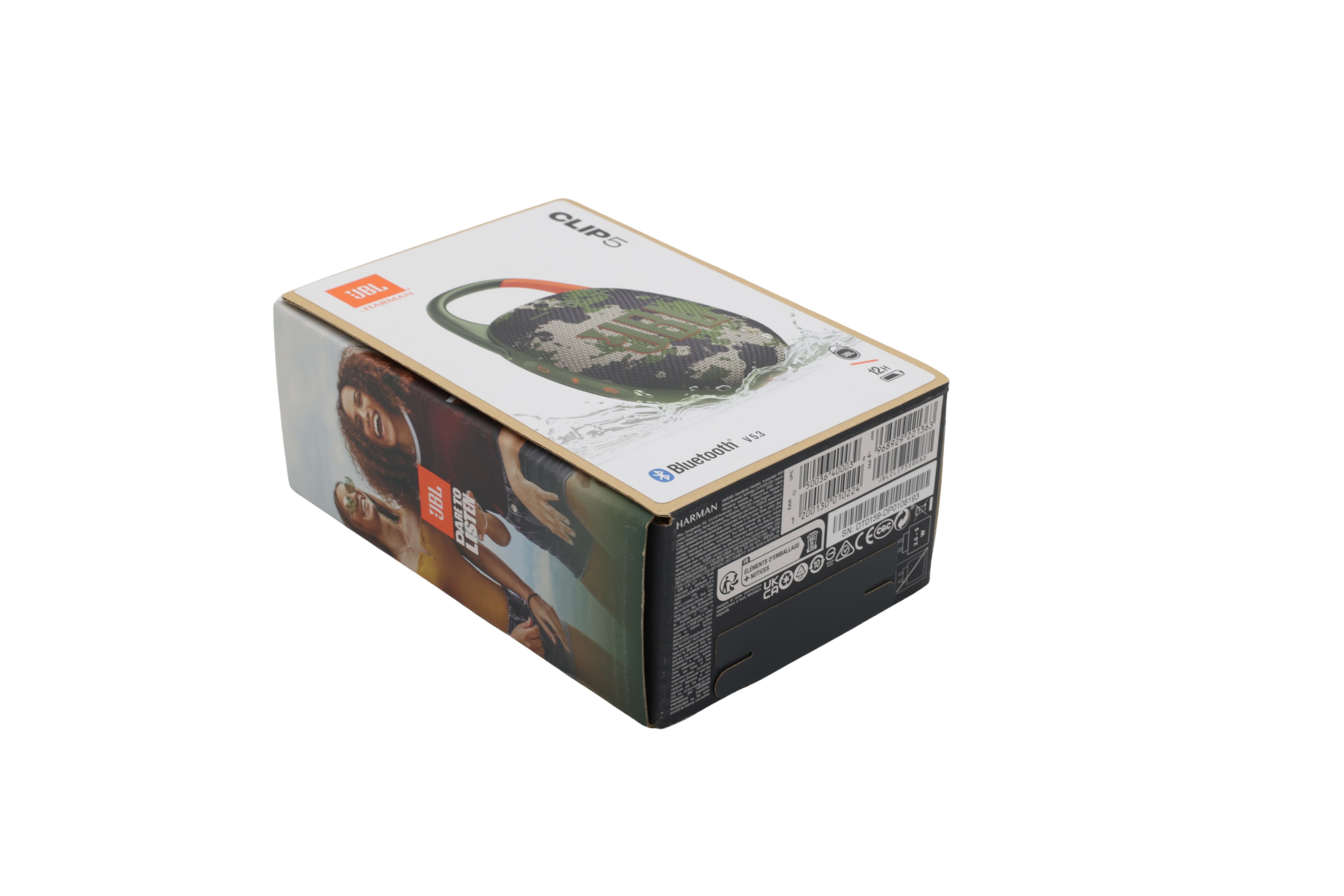 JBL Clip 5 portabel Bluetooth-högtalare, camouflage