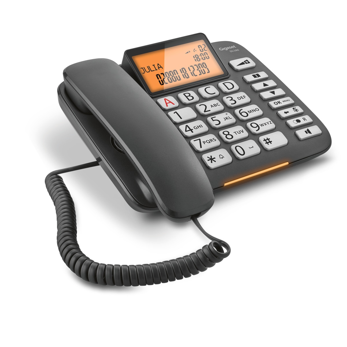 Gigaset DL580 stora knappar-telefon – svart - DEMO