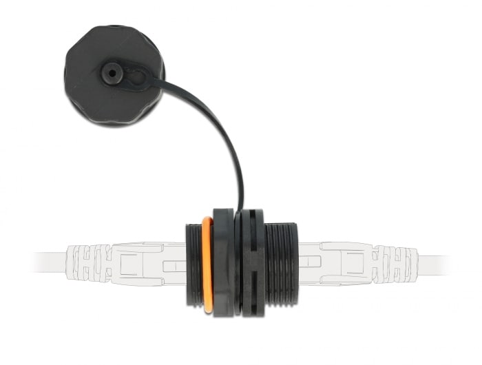 Delock kabelkoppling RJ45 hona till RJ45 hona Cat.6A med skyddskåpa