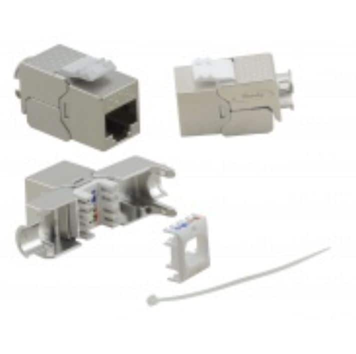 Helos Cat.6a Keystone-modul RJ45 8P8C, 22–26 AWG, 15,5 mm, GHMT 4PPoE, verktygslöst