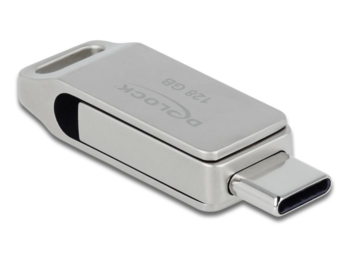 Delock USB 3.2 Gen 1 USB-C/USB Typ-A USB-minne 128 GB – metallhölje