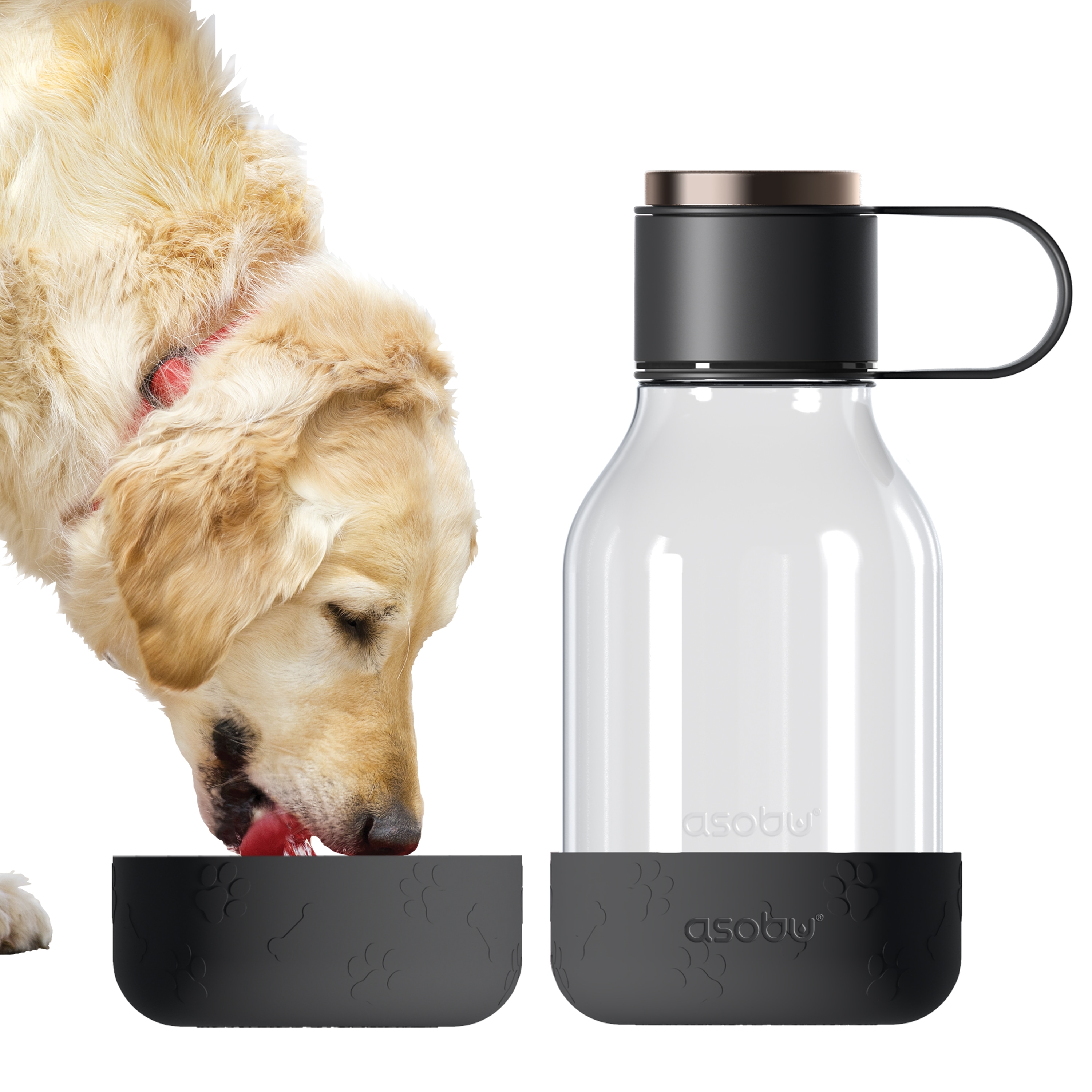 Asobu Dog Bowl Bottle Lite – vattenflaska i Tritan med avtagbar hundskål 1,5 liter