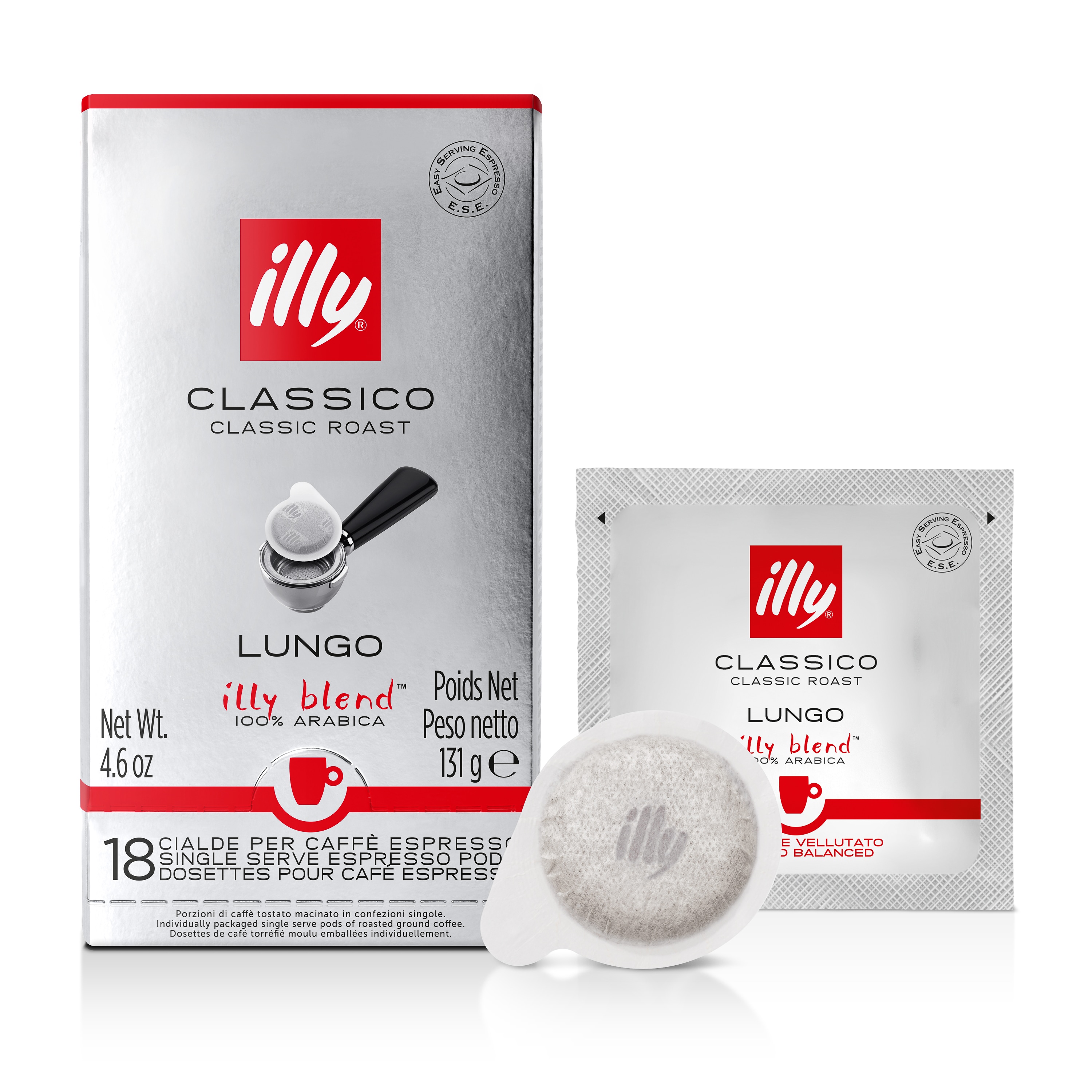 illy E.S.E.-pads Classico Lungo, 18 st