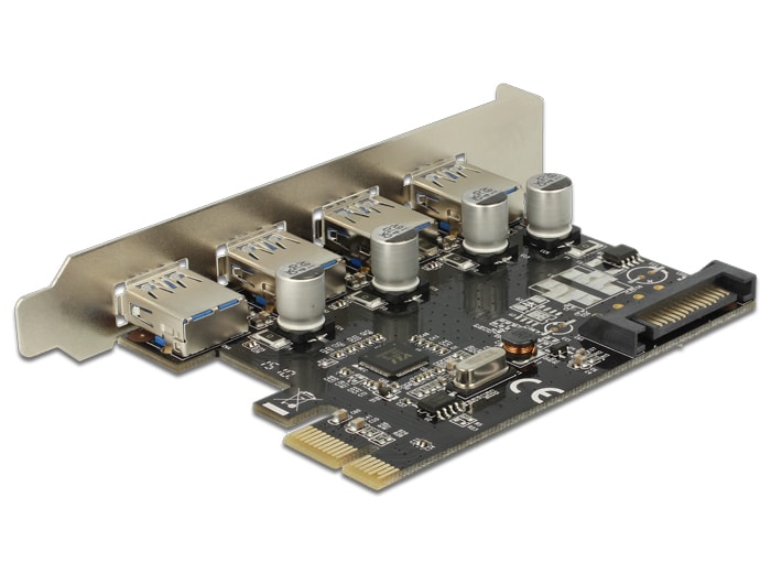 Delock PCI Express-kort med 4 x externa USB 3.2 Gen 1
