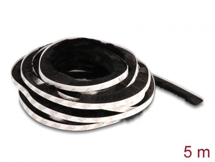 Delock borstlist självhäftande 15 mm – 5 m